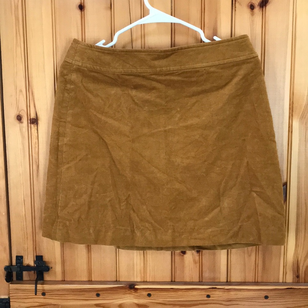 Corduroy mini skirt.